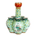 A Chinese porcelain quintel vase, circa 1900, decorated in a famille verte palette with a pale green... 