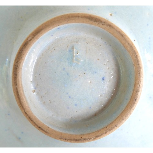 44 - Dame Lucie Rie (British, Austrian, 1902-1995): a studio pottery bowl, decorated in pale blue speckle... 