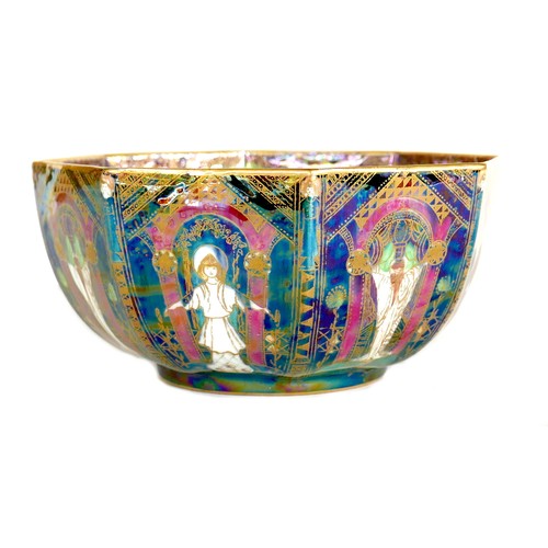 40 - A Wedgwood Fairyland lustre octagonal bowl, in the 'Leapfrogging Elves' pattern designed by Daisy Ma... 
