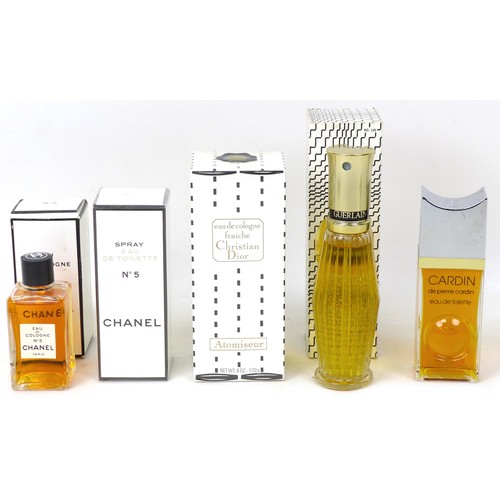 92 - A group of vintage perfumes, comprising a 45ml bottle of Chanel No 5, spray EDT, boxed and still sea... 