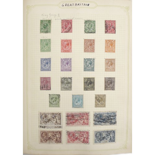 87 - A collection of stamps of Great Britain from 1840 to the early 21st century, including two penny bla... 