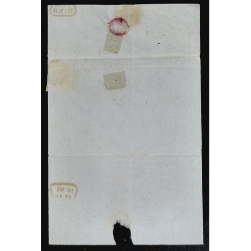 85 - A penny black on cover sent on the 11th of July 1840, cancelled by a red Maltese Cross, three wide m... 