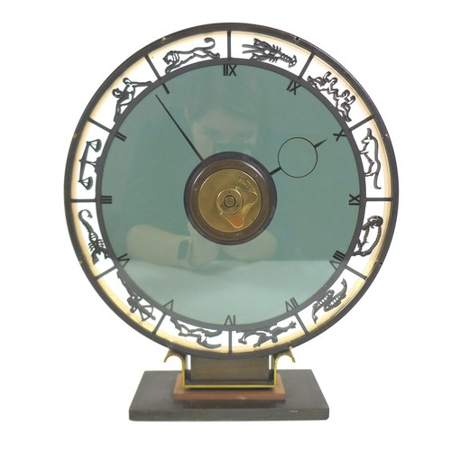 93 - An Art Deco zodiac mantle mystery clock, possibly Heinrich Möller for Kienzly, circa 1930s, 29cm hig... 