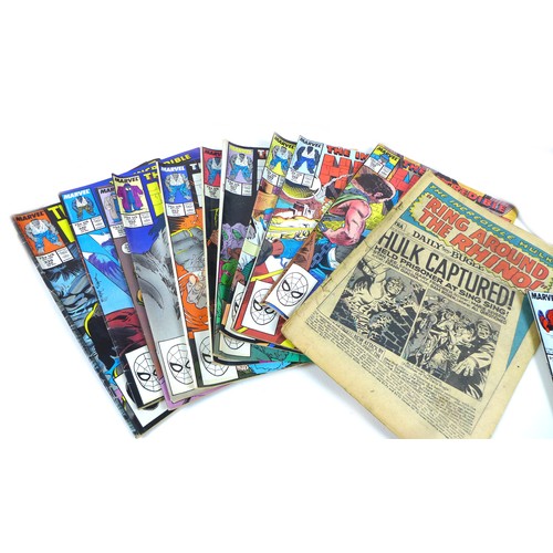 80 - A large collection of vintage Marvel comics, majority circa 1980s, including The Amazing Spiderman, ... 