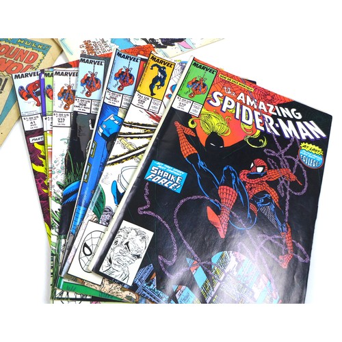 80 - A large collection of vintage Marvel comics, majority circa 1980s, including The Amazing Spiderman, ... 