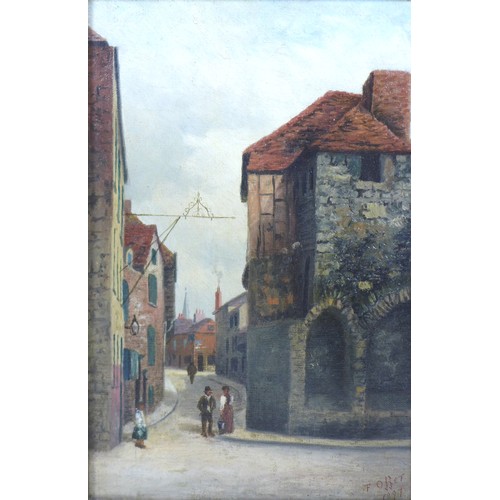 129 - Frank Rawlings Offer (1847-1932): Two paintings of continental street scenes, both signed F. Offer t... 