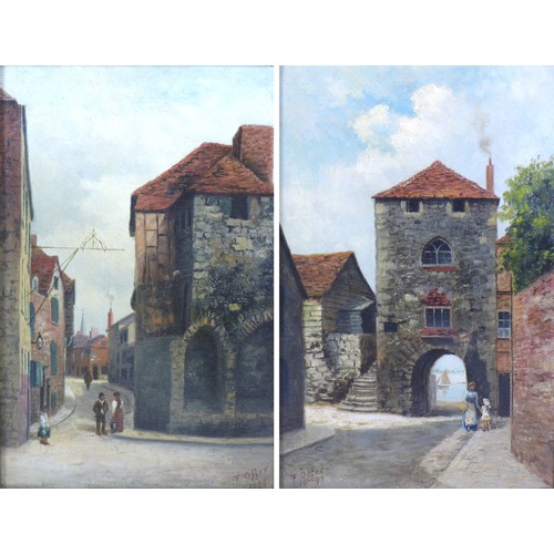 129 - Frank Rawlings Offer (1847-1932): Two paintings of continental street scenes, both signed F. Offer t... 