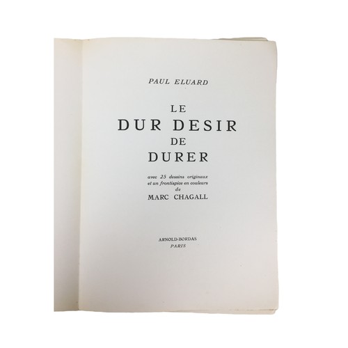 83 - A signed limited edition 'Le dur Desir de Durer' by Marc Chagall and Paul Eluard, with twenty-six il... 