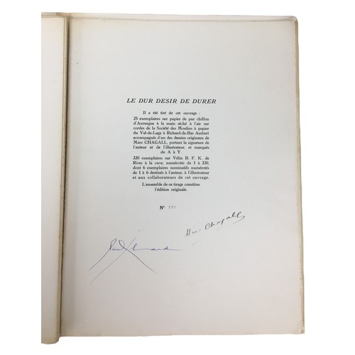 83 - A signed limited edition 'Le dur Desir de Durer' by Marc Chagall and Paul Eluard, with twenty-six il... 