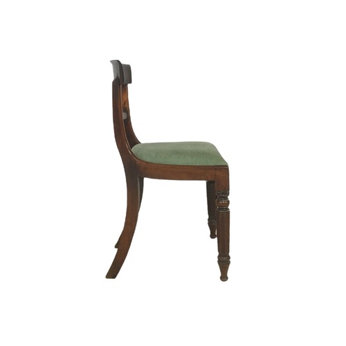 189 - Six William IV mahogany dining chairs, with 
curve top and central rail backs, drop in upholstered s... 