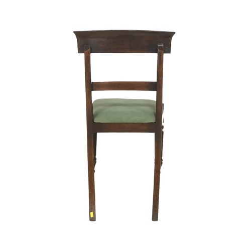 189 - Six William IV mahogany dining chairs, with 
curve top and central rail backs, drop in upholstered s... 