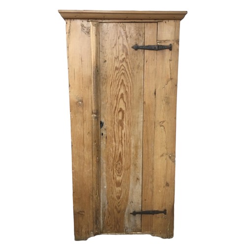 173 - An 18th century pine single door cupboard, with three shelves to its interior, 88 by 56.5 by 174.5 c... 