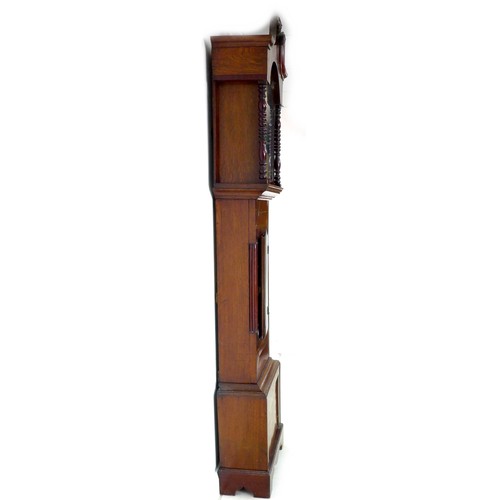 136 - An 18th century mahogany long case clock, by T. Planner London, with brass Roman numeral dial, 34cm ... 