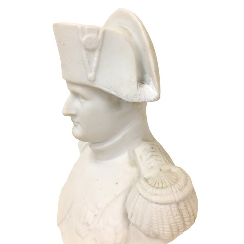 8 - A French Parian bust modelled as ‘Napoleon’, 17cm high, together with an unusual 19th century plate,... 