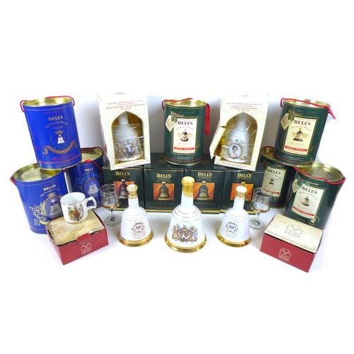 51 - A collection of Royal commemorative and Christmas Bell's Old Scotch Whisky decanters, comprising bir... 