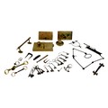A collection of 19th century and later keys and various door fittings, including locks, brass handle... 