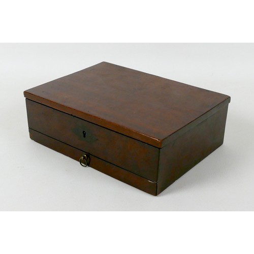80 - An early 19th century artist's box, mahogany cased with lift lid, fitted trays, compartments, and dr... 