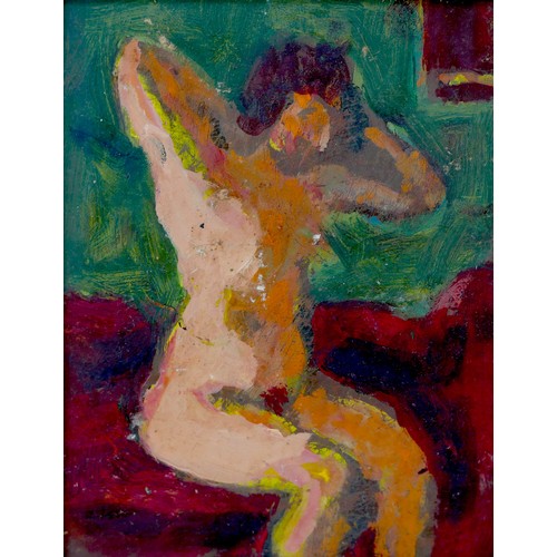 139 - Gabor Miklossy (Romanian, 1912-1988): A pair of preparatory seated female nude studies, both oil on ... 