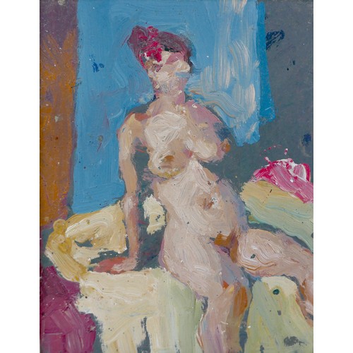 130 - Gabor Miklossy (Romanian, 1912-1988): an impressionist study of female nude, oil on board, unsigned,... 