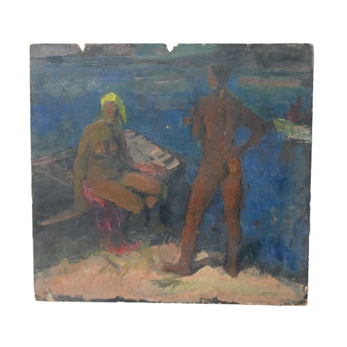 126 - Gabor Miklossy (Romanian, 1912-1988): two studies of female nudes, both unsigned and unframed, compr... 