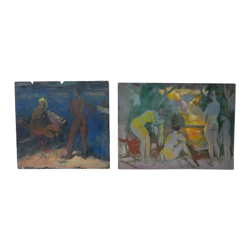 126 - Gabor Miklossy (Romanian, 1912-1988): two studies of female nudes, both unsigned and unframed, compr... 