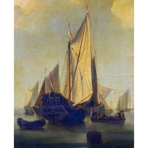 144 - (Attributed to) Peter Monamy (British, 1681-1749): a naval scene with various ships in sail, apparen... 