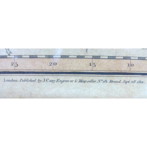 103 - John Cary (British, 1754-1835): a map of Lincolnshire, dated 1801, framed and glazed, 60 by 51cm.