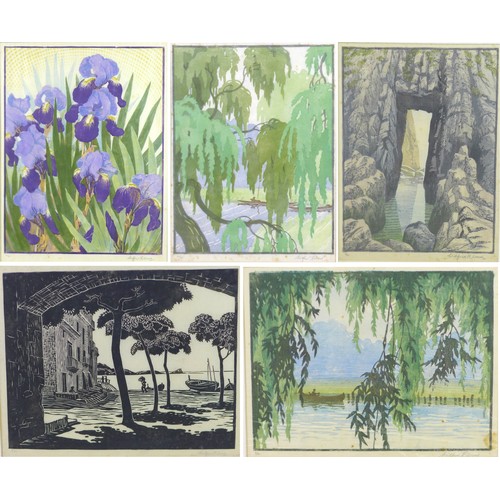 111 - Wilfrid Rene Wood (British, 1888-1976): a collection of limited edition colour woodcut prints, inclu... 