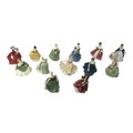 Thirteen figurines of ladies by Royal Doulton and others, comprising eleven Royal Doulton figurines ... 