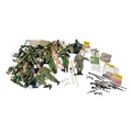 A collection of Action Man figures and accessories, including figures uniforms, weapons, medals, man... 