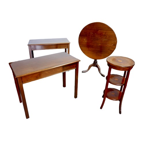 164 - A group of early 20th century and later furniture, including an oak tilt top table, 79 by 69cm high,... 