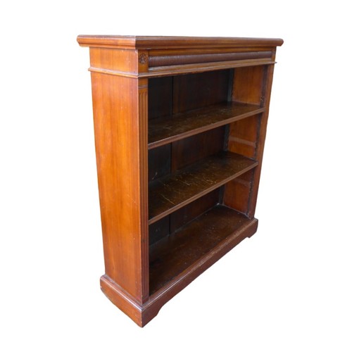 146 - A freestanding open bookcase, with closed back,  two shelves, 91.5 by 29.5 by 106.5cm high, together... 