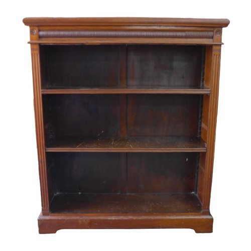 146 - A freestanding open bookcase, with closed back,  two shelves, 91.5 by 29.5 by 106.5cm high, together... 