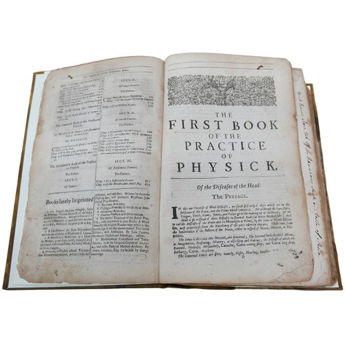 89 - Lazarus Riverius/Nicholas Culpeper 'A Practice of Physick' without frontispiece and complete index, ... 