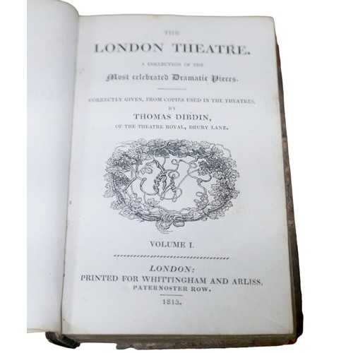 79 - Thomas Dibdin 'The London Theatre' 23 volumes, 16mo, full bound in calf skin leather (pub. Chiswick ... 