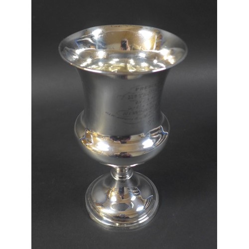 31 - A William IV silver goblet, with later presentation inscription 'Presented to Mr. thomas Nixon on hi... 