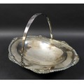 An Edwardian silver swing handle fruit bowl, with cast rim, raised on an oval foot, Atkin Brothers, ... 