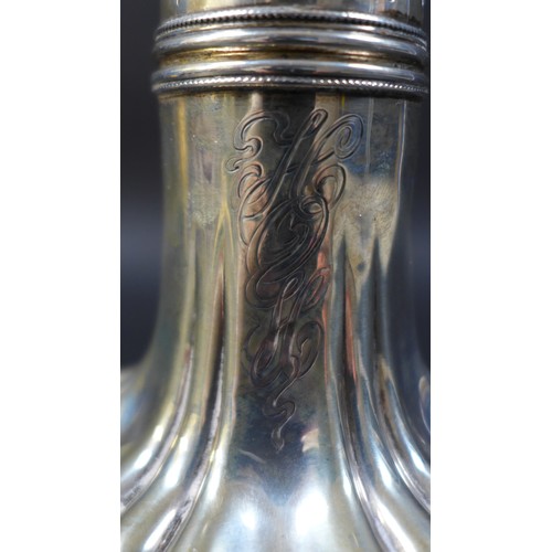 6 - An American silver sugar sifter, with handle, stamped 'Sterling' and with a Frank M. Whiting Co. hal... 