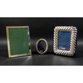 Three ERII silver photograph frames, the largest of rectangular form, 15.5 by 20.5cm, Whitehall Silv... 