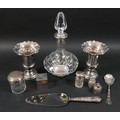 A group of Edwardian and later silver, including an Edwardian silver miniature card case, with two s... 