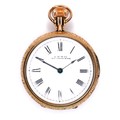A Waltham 10ct gold open faced pocket watch, circa 1889, keyless wind, the white enamel dial with bl... 