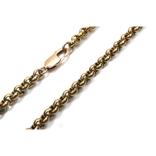 248 - A 9ct gold rolo link necklace, with lobster claw clasp, 53.0g, 0.5 by 52cm long.