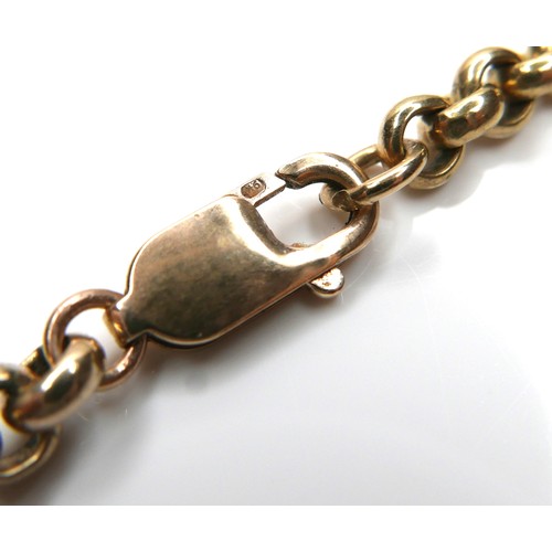 248 - A 9ct gold rolo link necklace, with lobster claw clasp, 53.0g, 0.5 by 52cm long.