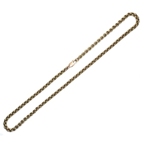 248 - A 9ct gold rolo link necklace, with lobster claw clasp, 53.0g, 0.5 by 52cm long.