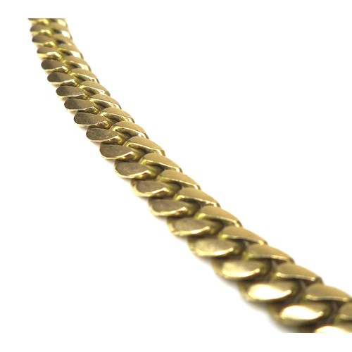 256 - An 18ct gold curb link chain necklace, 36.3g, 50cm long.