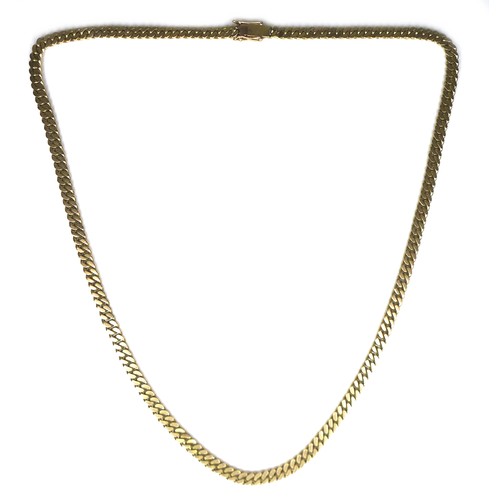 256 - An 18ct gold curb link chain necklace, 36.3g, 50cm long.