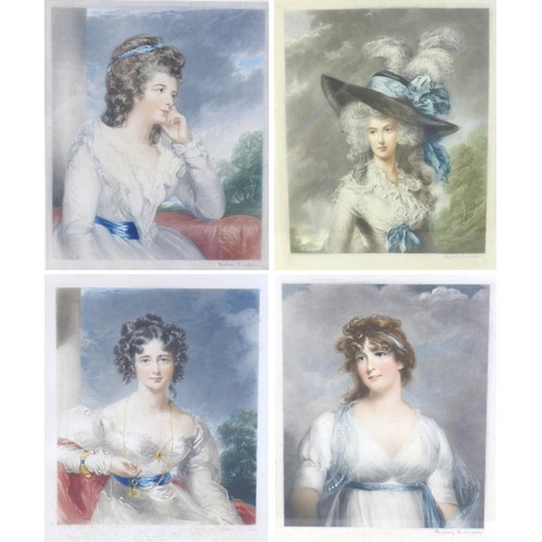 163 - Sydney E. Wilson (British, b. 1869): a group of four coloured mezzotints of female portraits, all pe... 