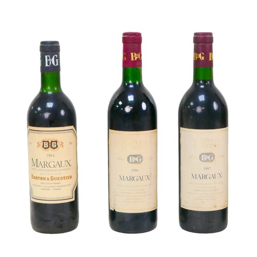 127 - Vintage wine: five bottles of Barton & Guestier Margaux, one 1984, one 1986, three from 1987. (5)