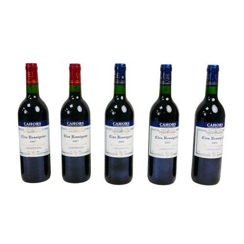 128 - Vintage wine: ten bottles of Cahors Clos Resseguier, seven bottles of 1997, three from 2001. (10)