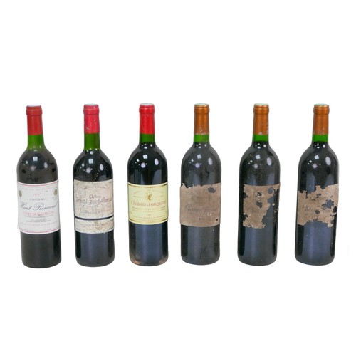 141 - Vintage wine: a mixed parcel of red wine, comprising  three bottles of Chateau Valoux Pessac-Leognan... 